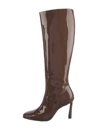 Black Suede Studio Patent Leather Boots
