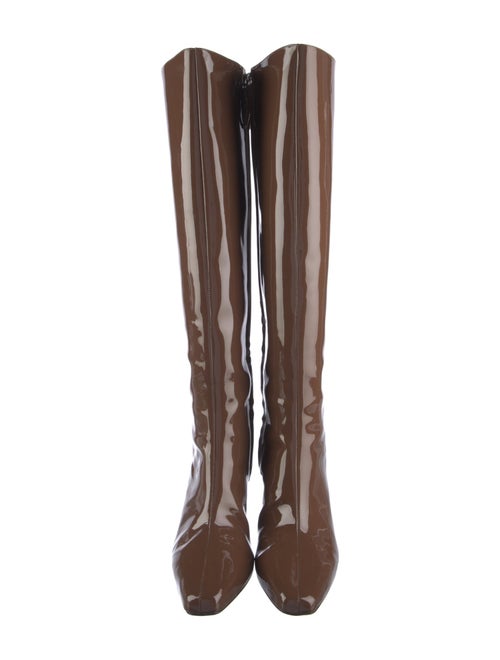 Black Suede Studio Patent Leather Boots