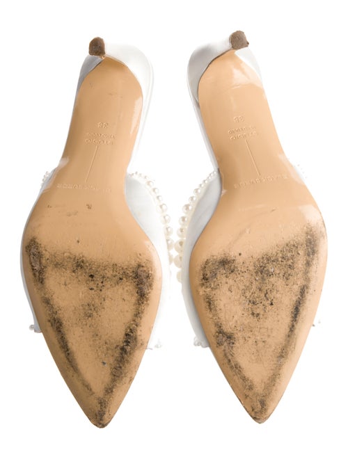 Black Suede Studio Satin Beaded Accents Slides