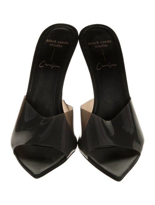 Black Suede Studio Leather Slides