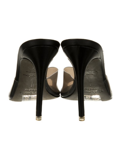 Black Suede Studio Leather Slides