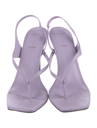 Black Suede Studio Leather Slingback Sandals