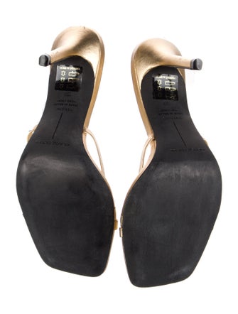 Black Suede Studio Leather Slides