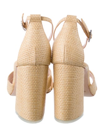 Black Suede Studio Raffia Sandals