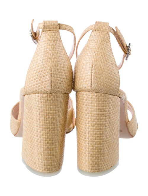 Black Suede Studio Raffia Sandals