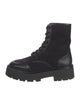 Black Suede Studio Canvas Combat Boots