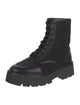 Black Suede Studio Canvas Combat Boots
