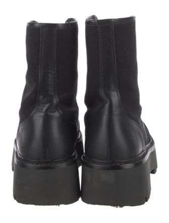 Black Suede Studio Canvas Combat Boots