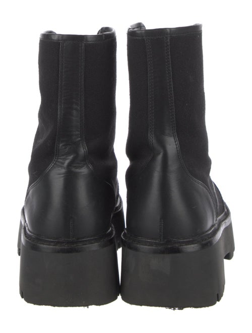 Black Suede Studio Canvas Combat Boots