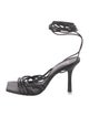 Black Suede Studio Leather Gladiator Sandals