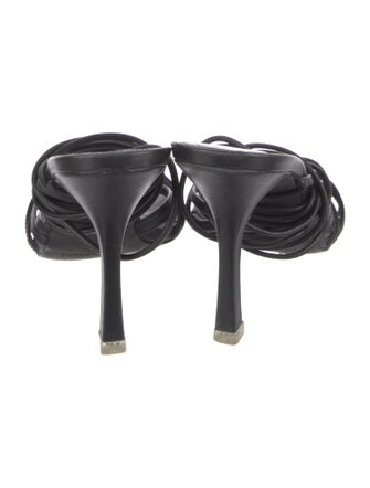 Black Suede Studio Leather Gladiator Sandals