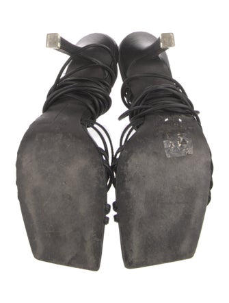 Black Suede Studio Leather Gladiator Sandals