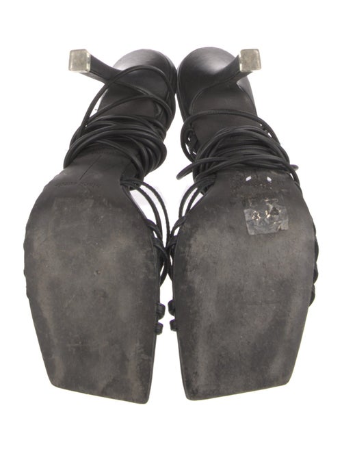 Black Suede Studio Leather Gladiator Sandals