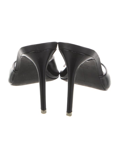 Black Suede Studio Patent Leather Slides