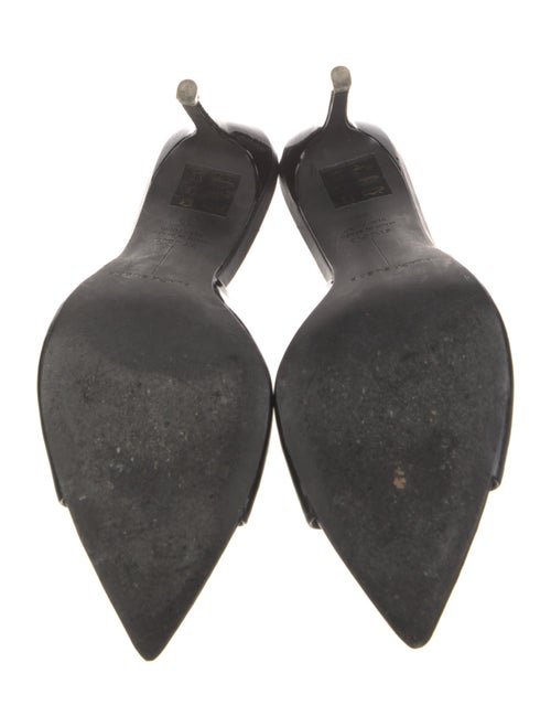 Black Suede Studio Patent Leather Slides