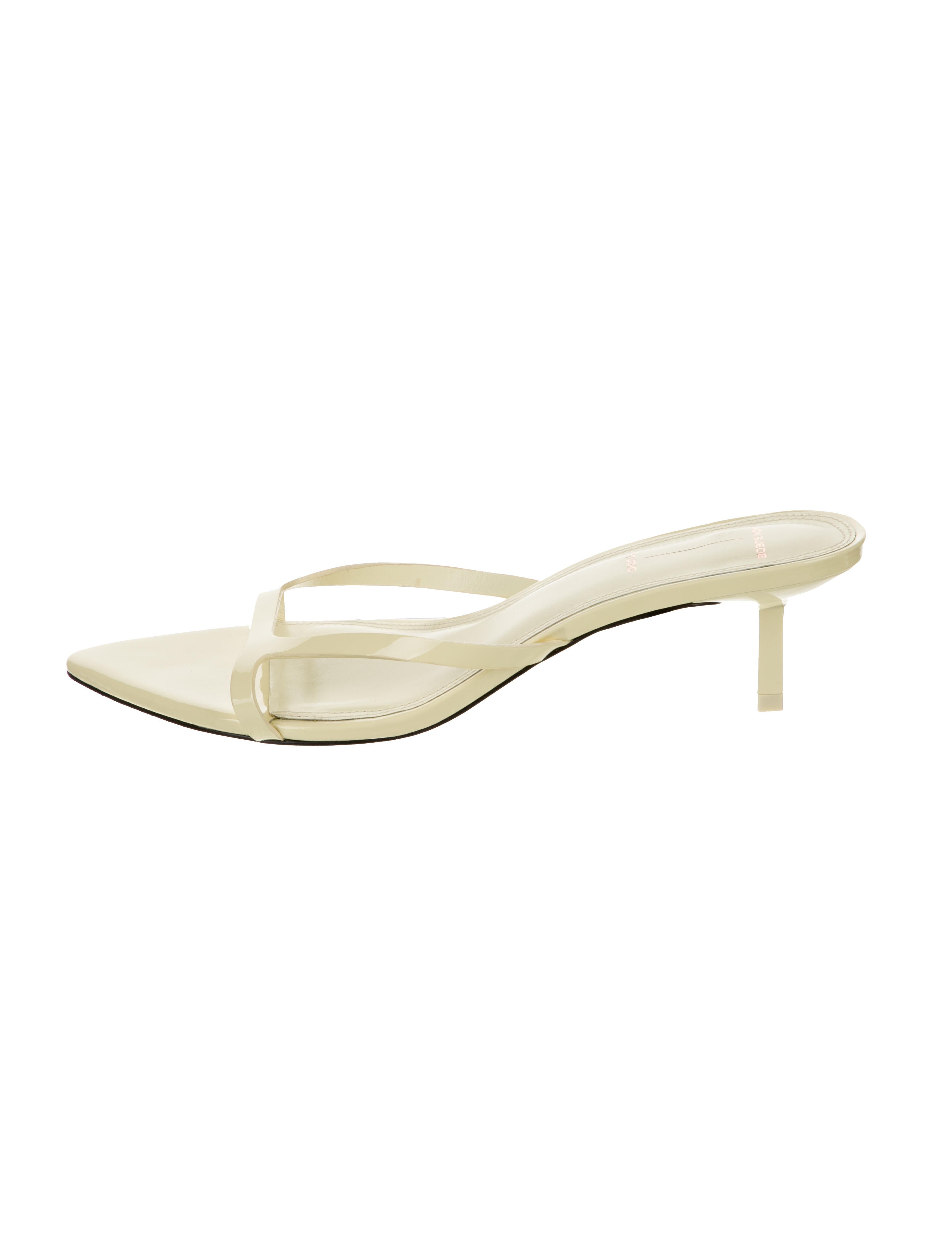 Black Suede Studio Patent Leather Slides