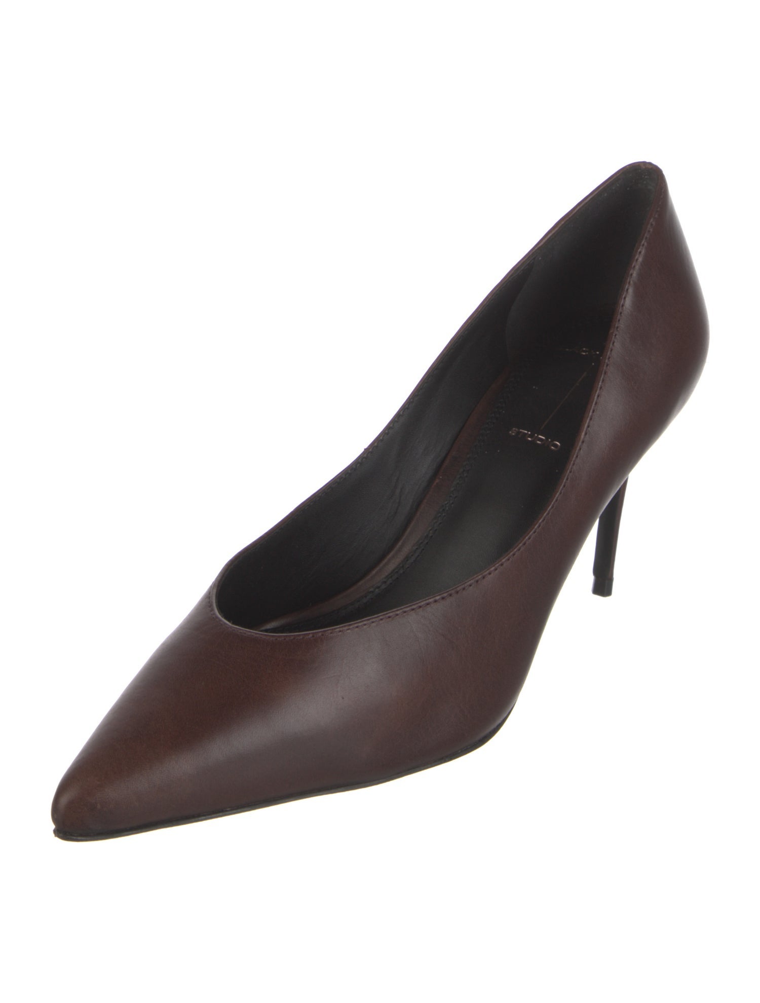 Black Suede Studio Leather Pumps