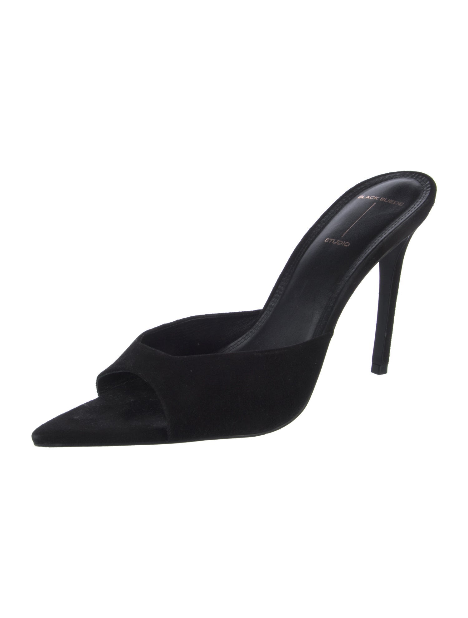 Black Suede Studio Suede Slides