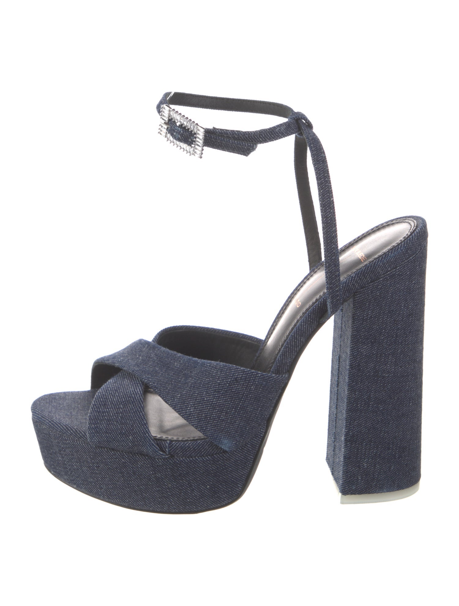 Black Suede Studio Denim Slingback Sandals