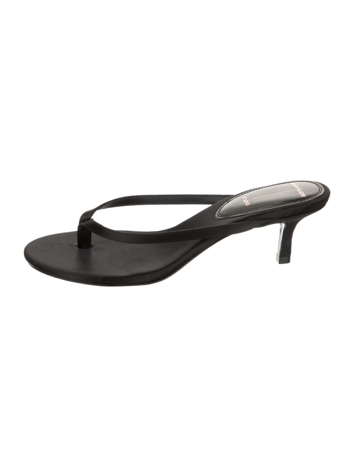 Black Suede Studio Leather Flip Flops