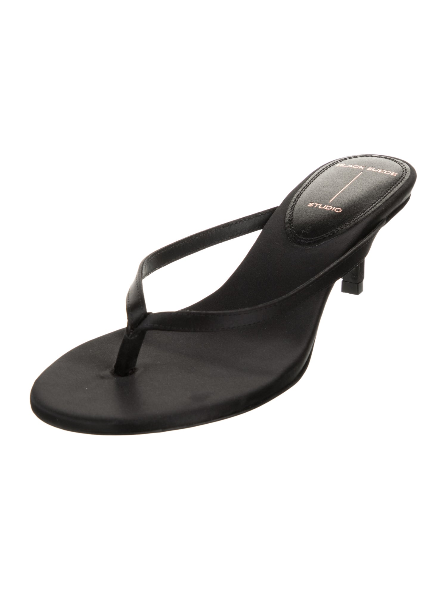 Black Suede Studio Leather Flip Flops