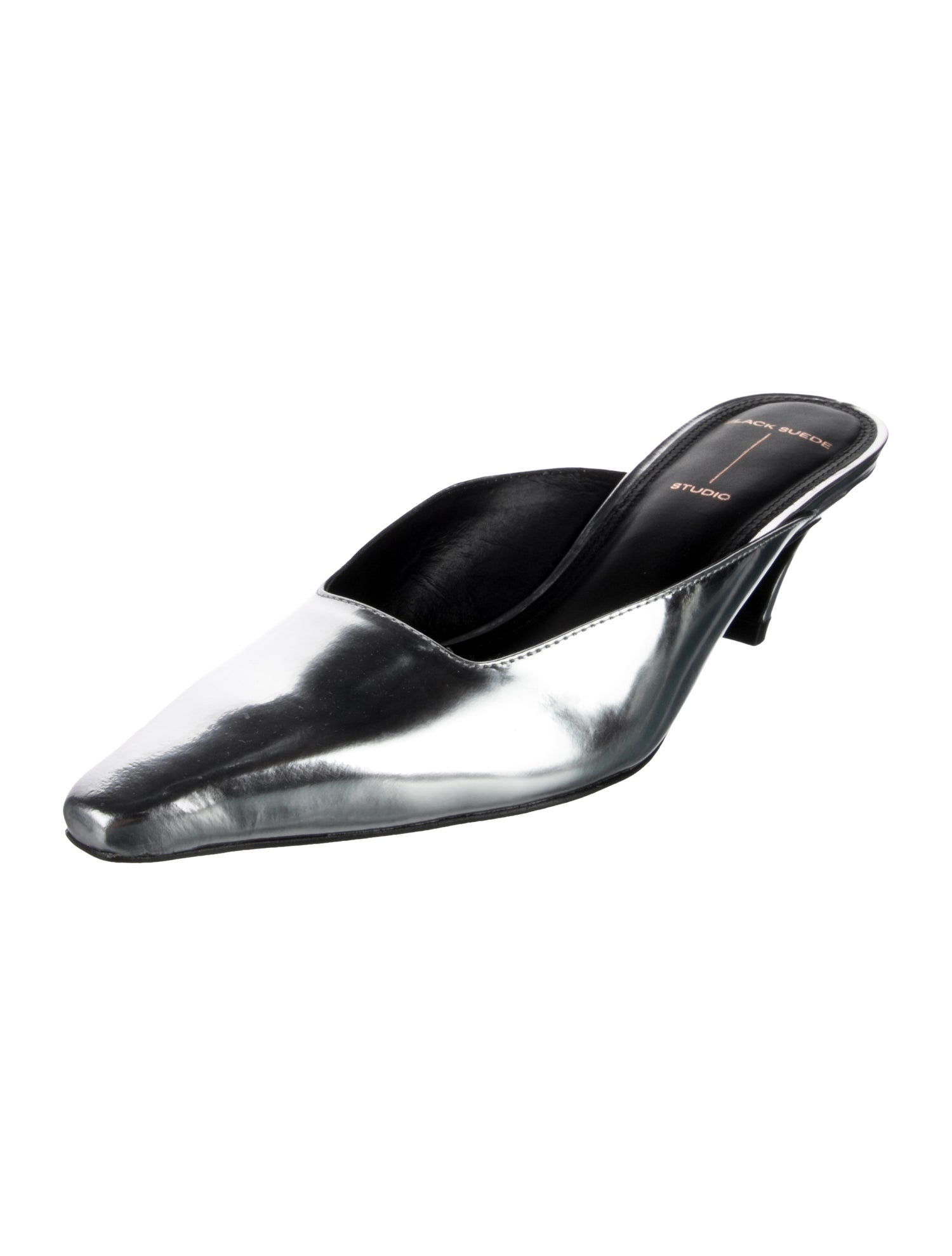 Black Suede Studio Leather Mules