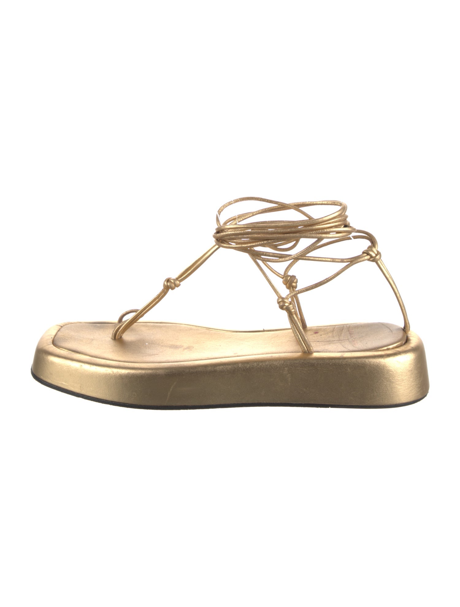 Black Suede Studio Leather T-Strap Sandals