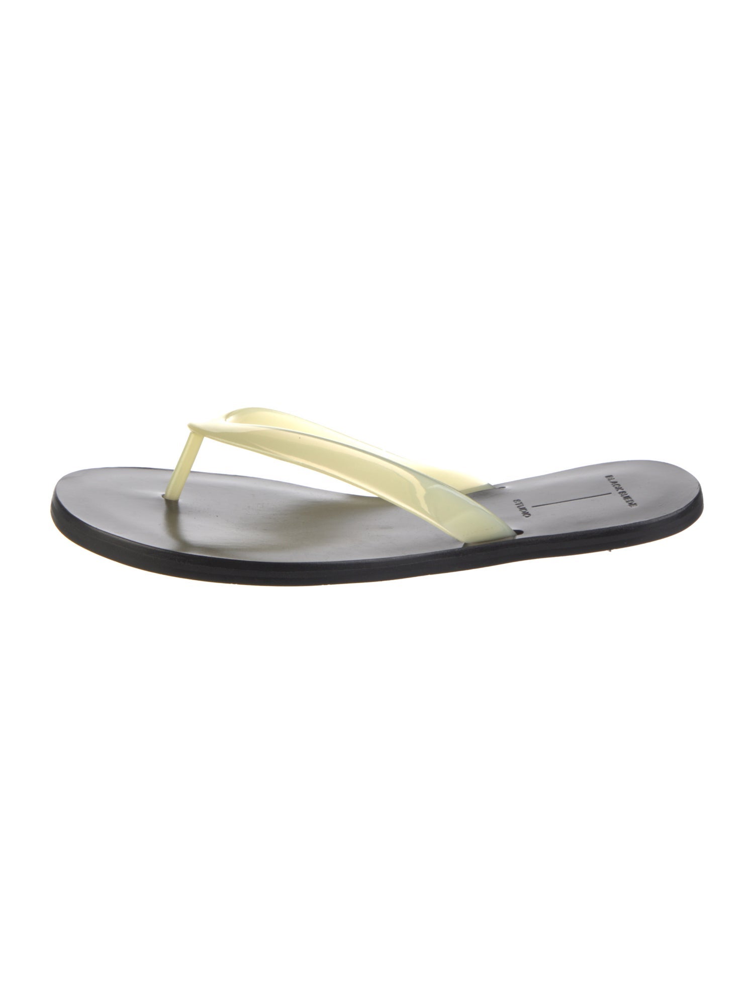 Black Suede Studio Rubber Flip Flops