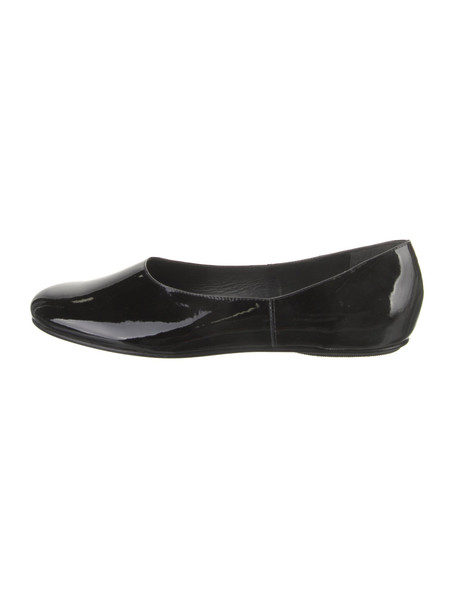 Black Suede Studio Patent Leather Flats