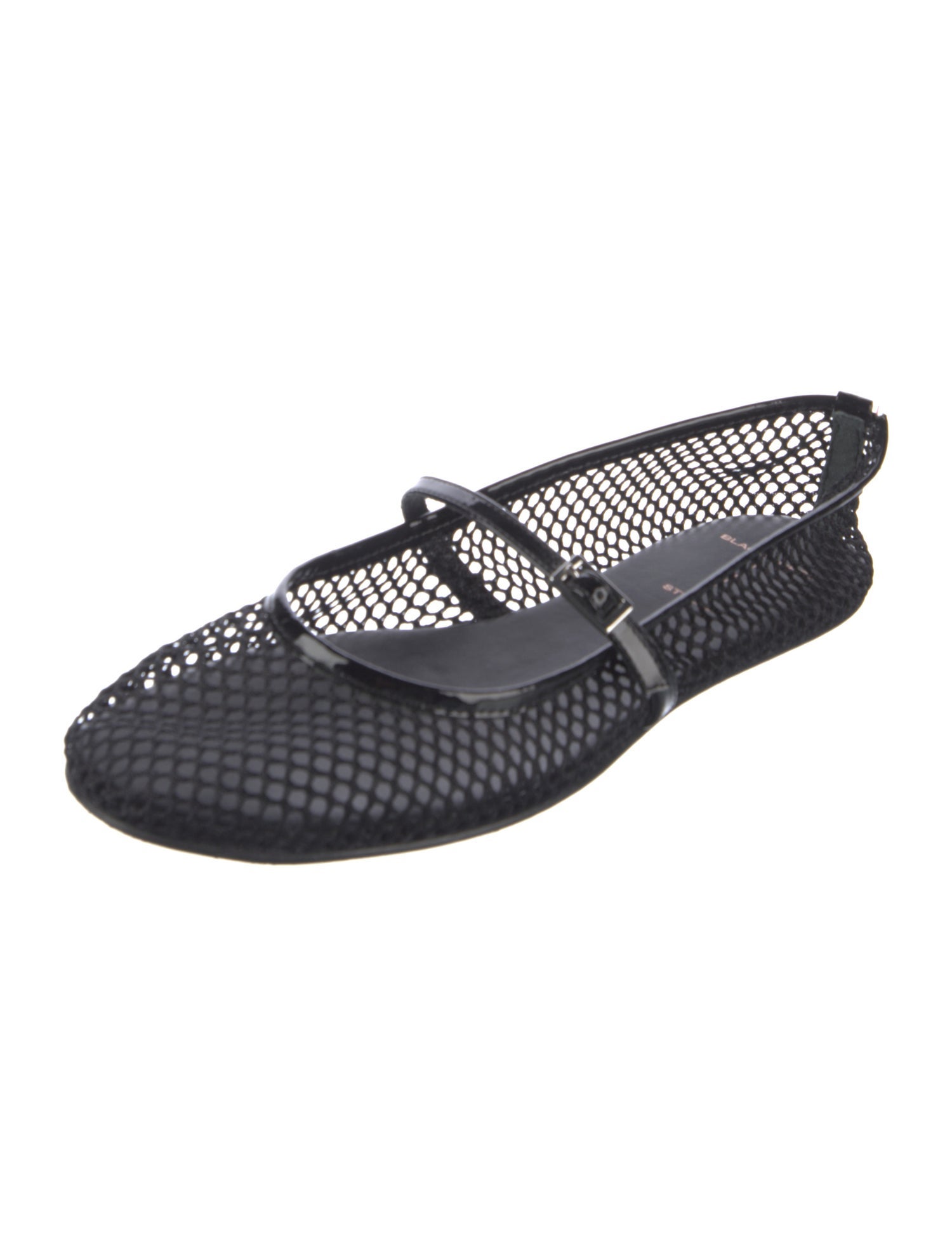 Black Suede Studio Mesh Mary Jane Flats