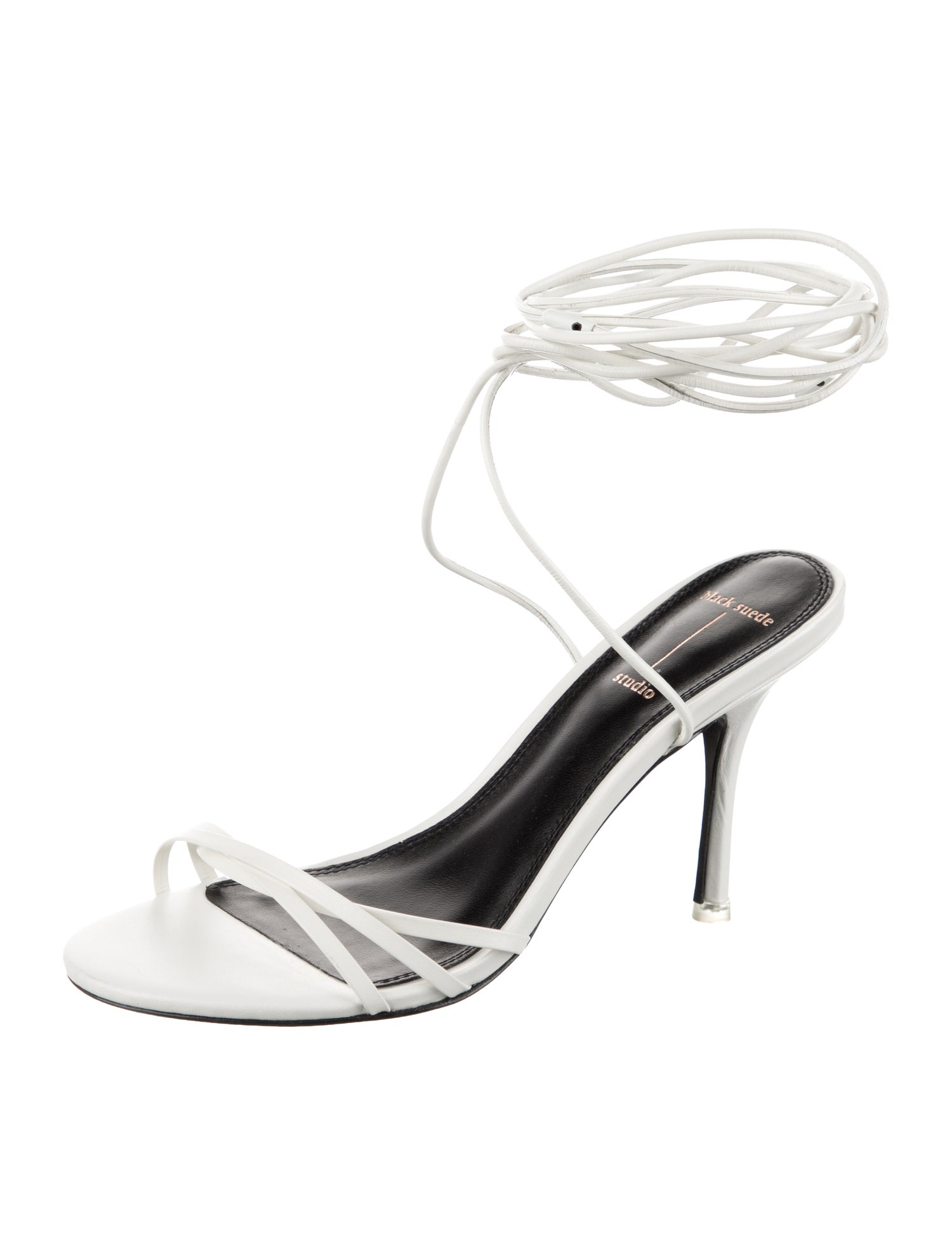 Black Suede Studio Leather Sandals