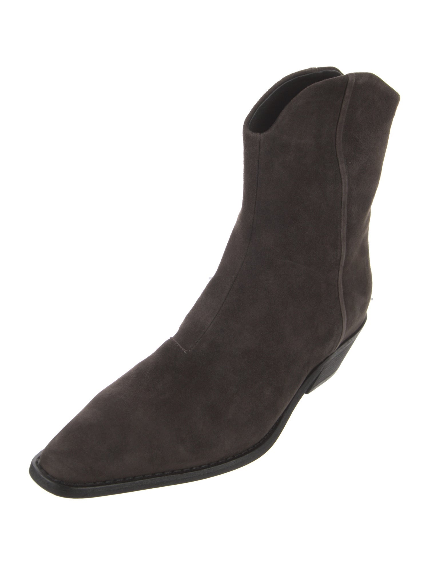 Black Suede Studio Suede Western Boots