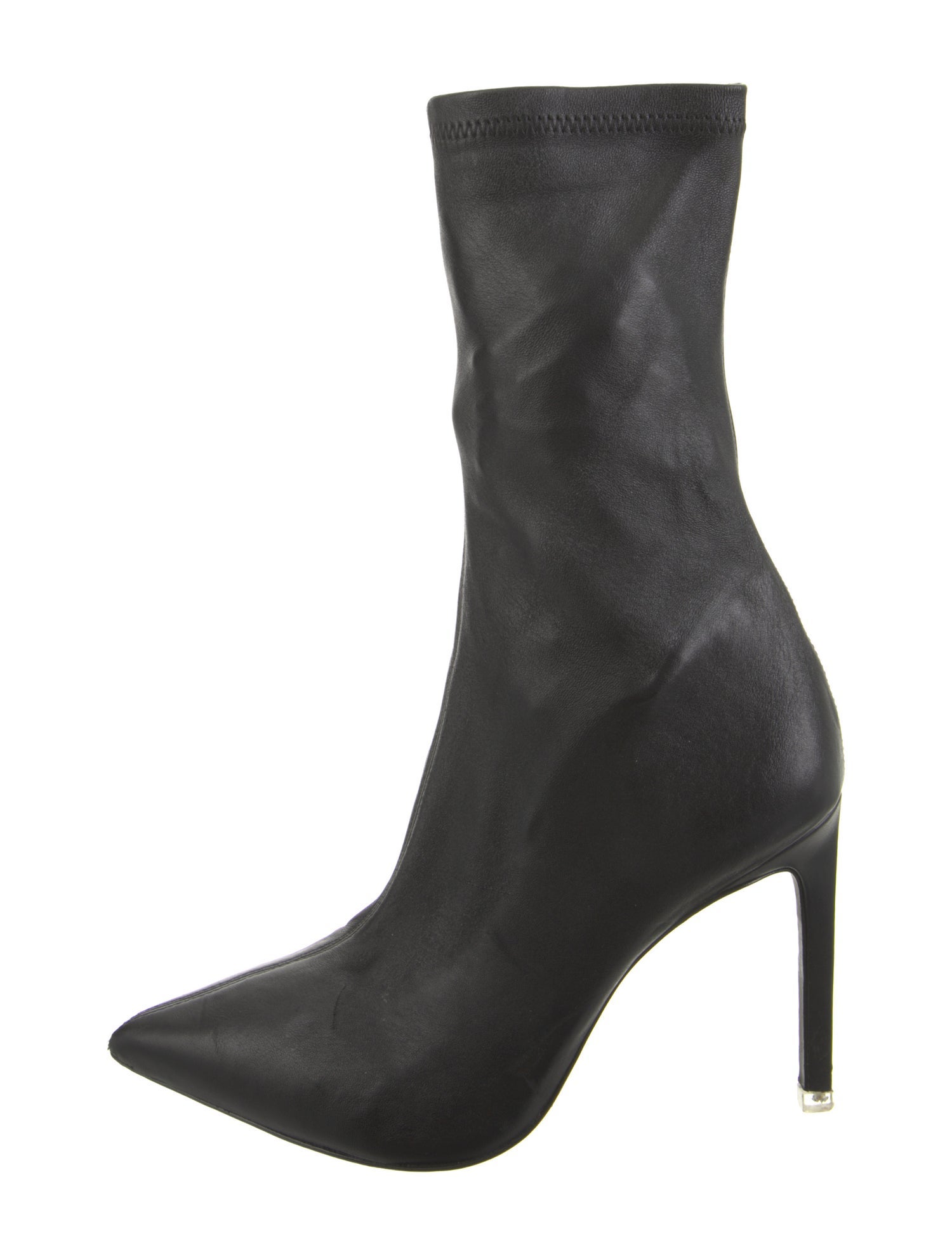 Black Suede Studio Leather Sock Boots