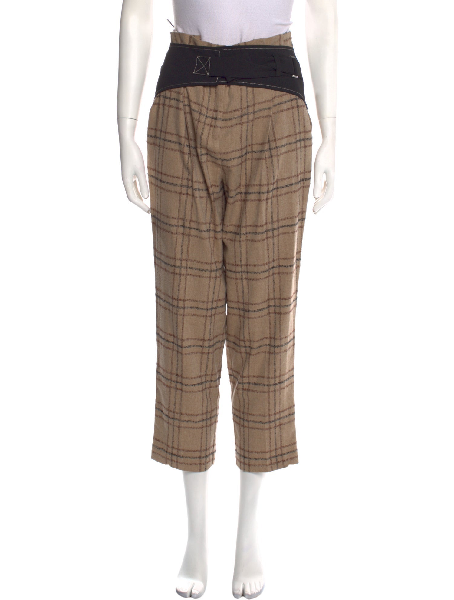 Beatrice B Plaid Print Straight Leg Pants