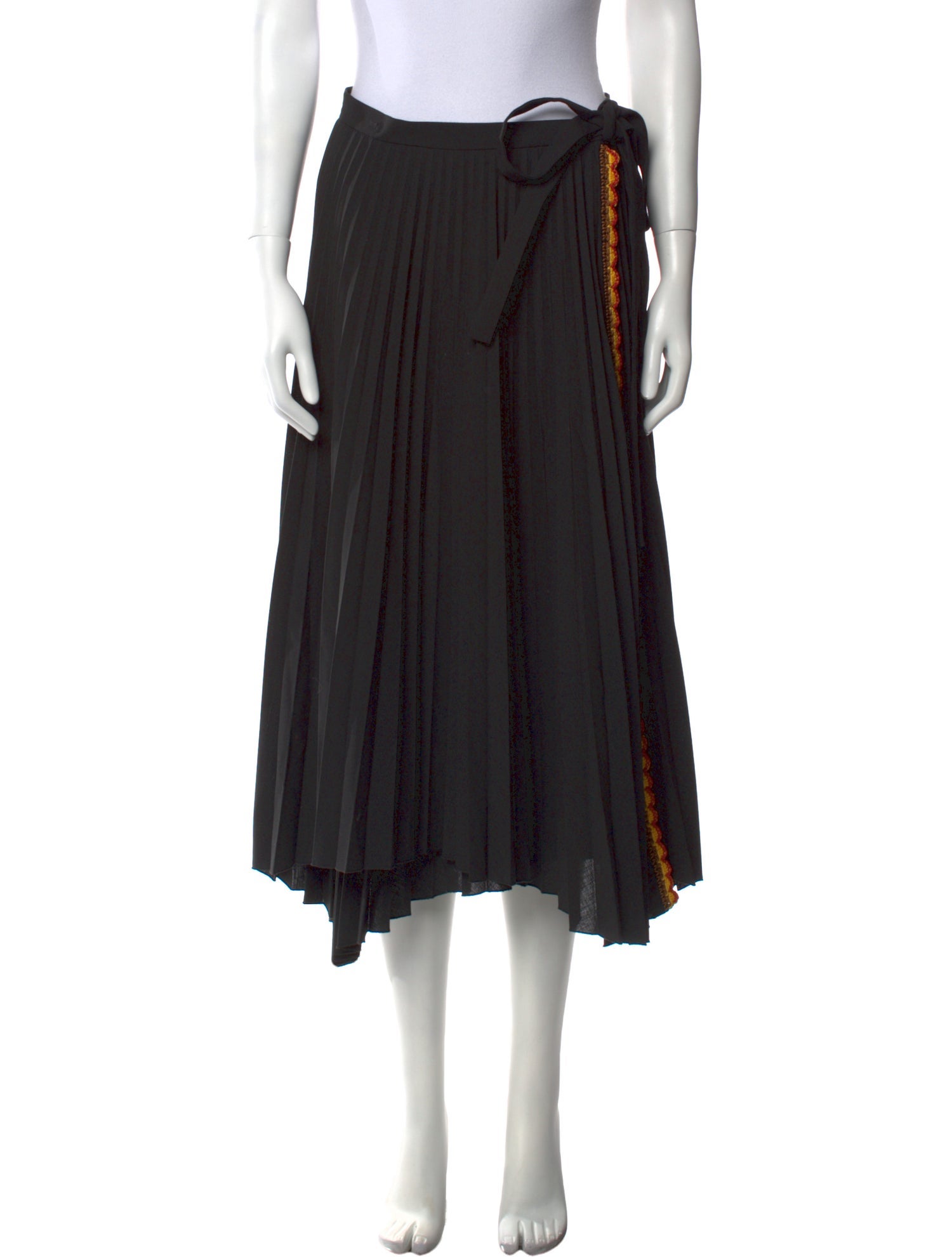 Beatrice B Embroidered Accent Midi Length Skirt