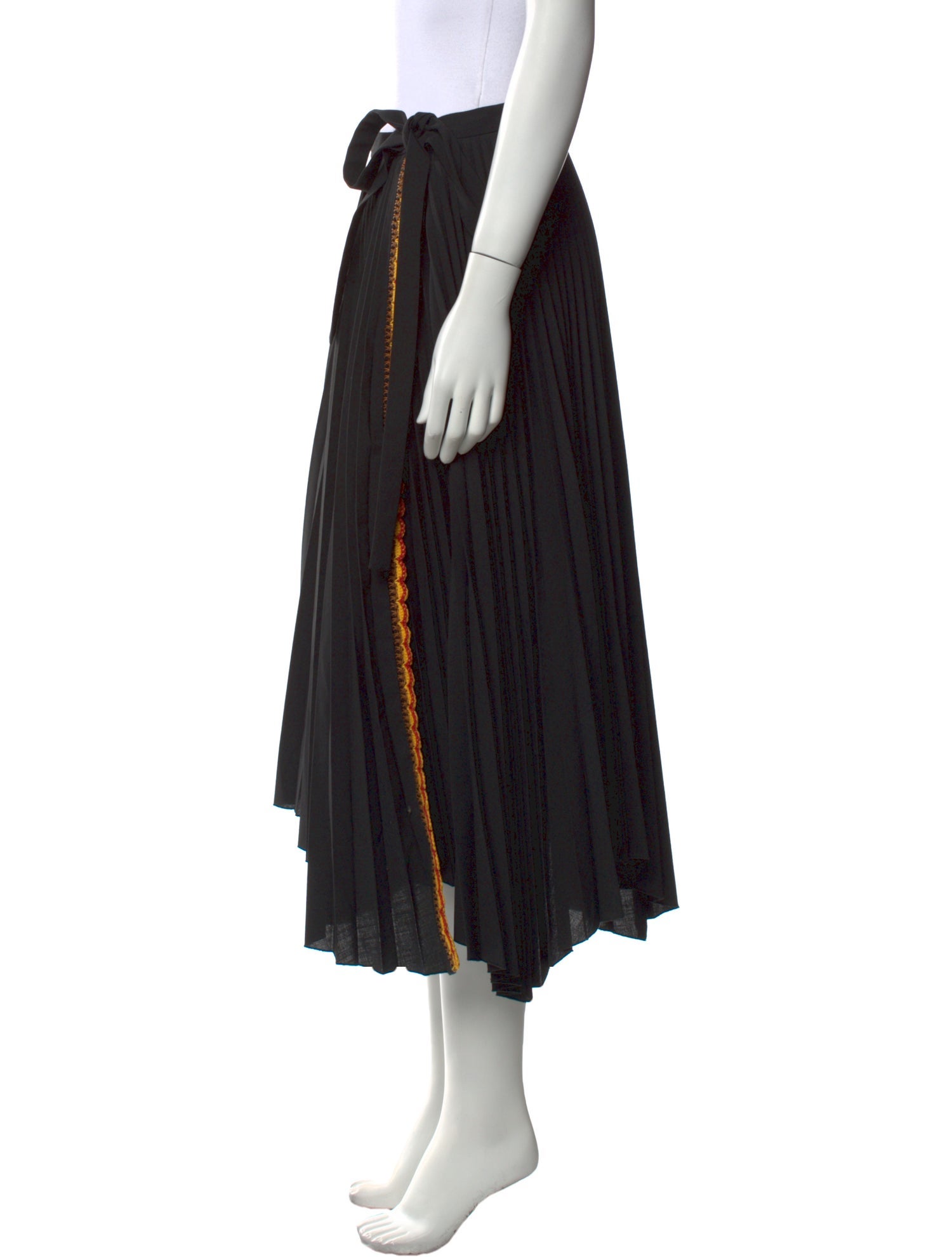 Beatrice B Embroidered Accent Midi Length Skirt