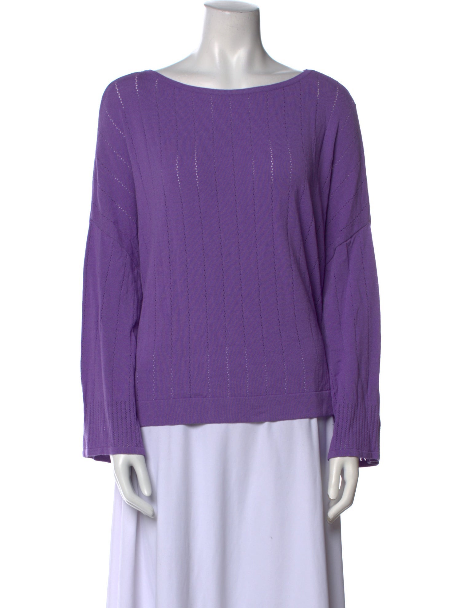 Beatrice B Bateau Neckline Long Sleeve Blouse w/ Tags