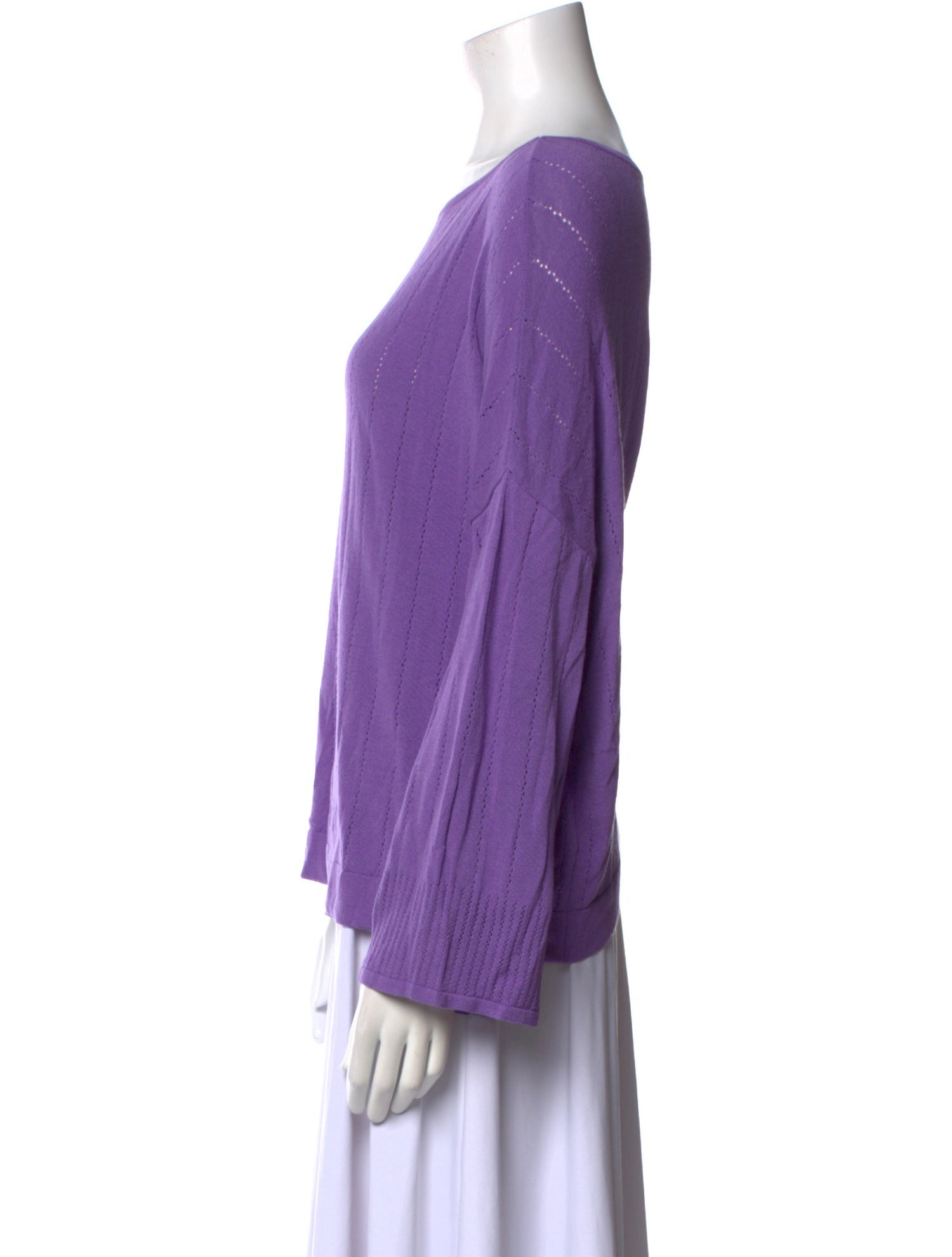 Beatrice B Bateau Neckline Long Sleeve Blouse w/ Tags