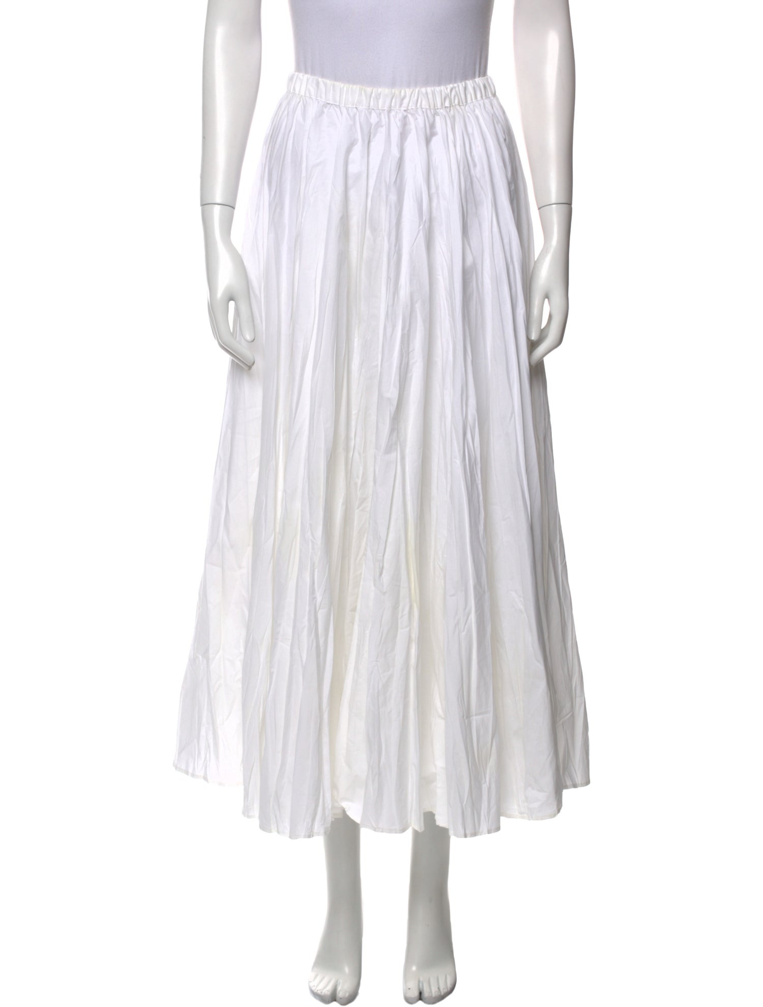 Beatrice B Pleated Accents Midi Length Skirt