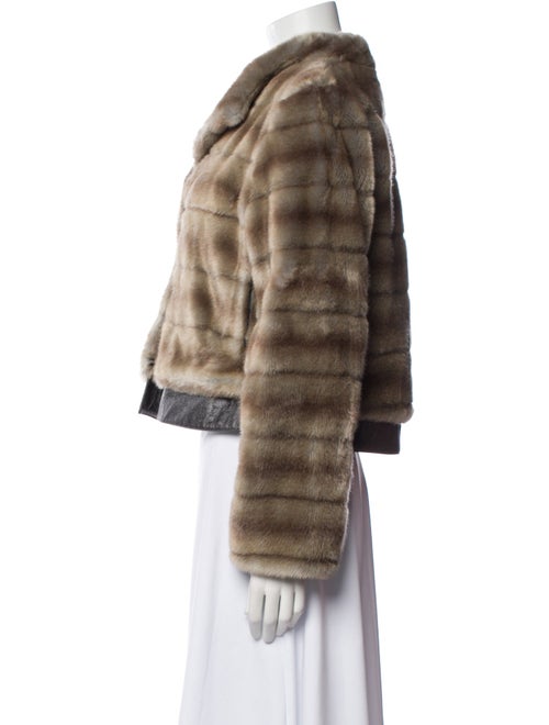 Beatrice B Striped Faux Fur Jacket
