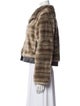 Beatrice B Striped Faux Fur Jacket