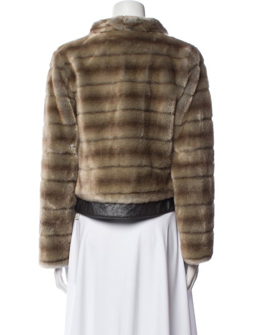 Beatrice B Striped Faux Fur Jacket