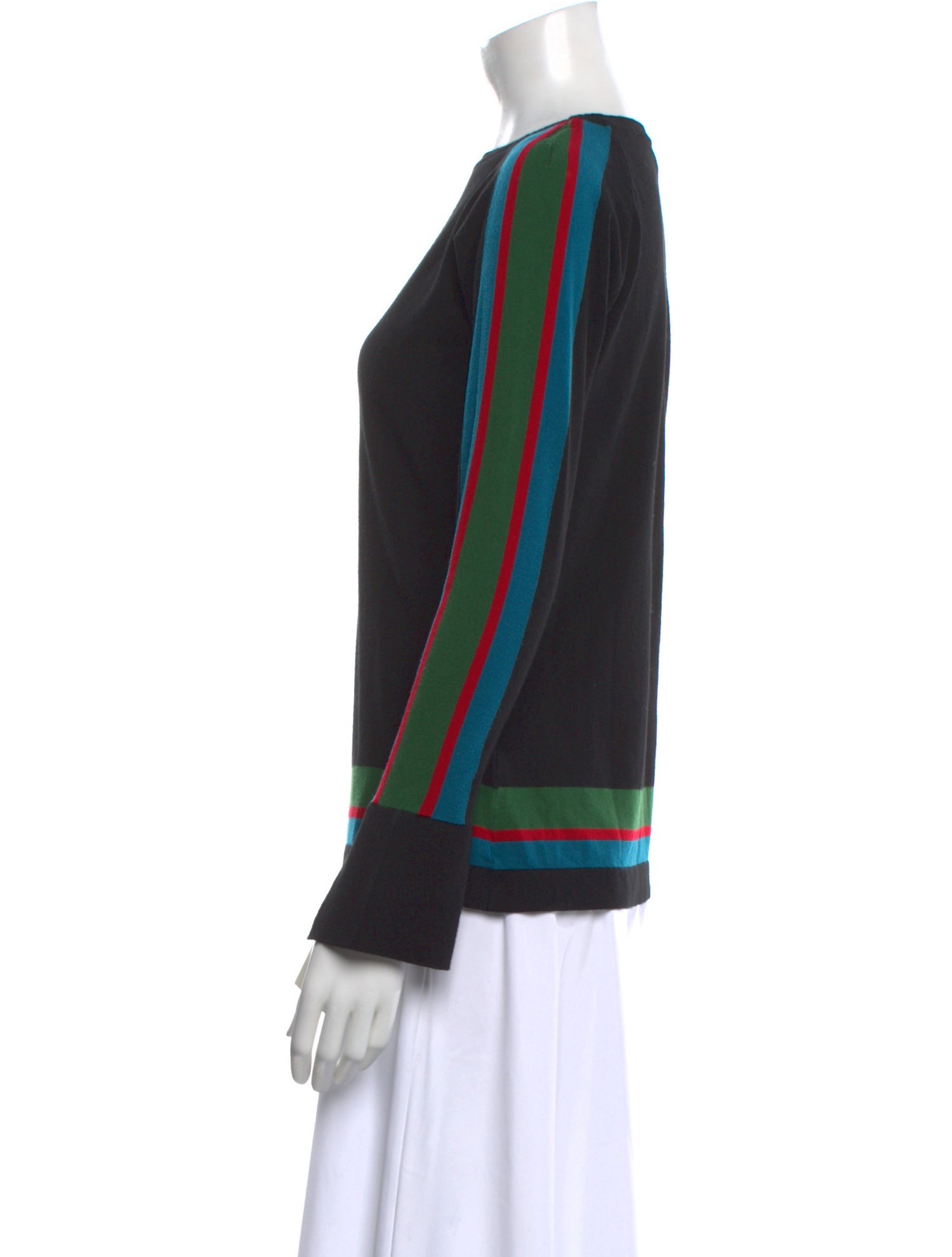 Beatrice B Striped Bateau Neckline Sweater