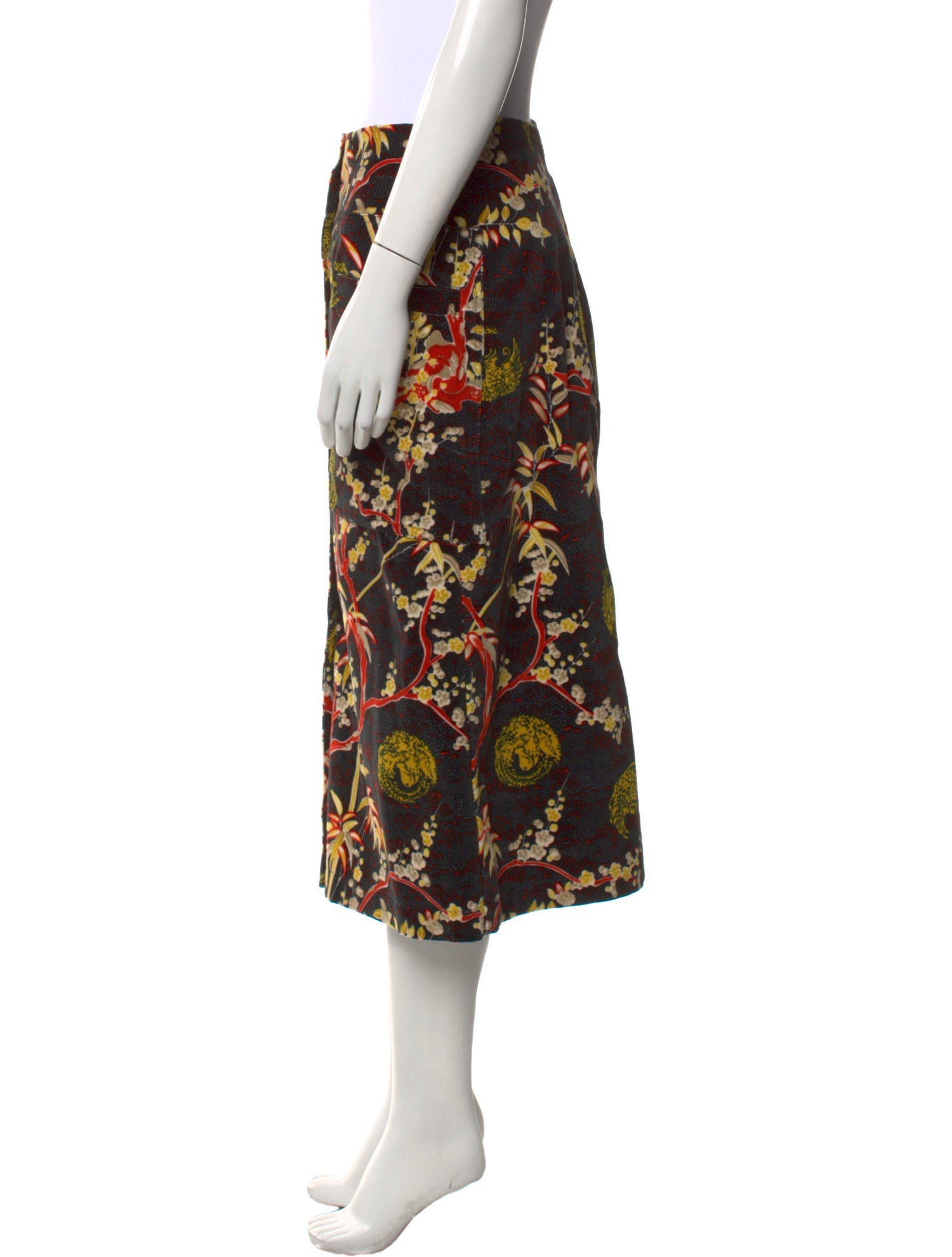 Beatrice B Floral Print Midi Length Skirt