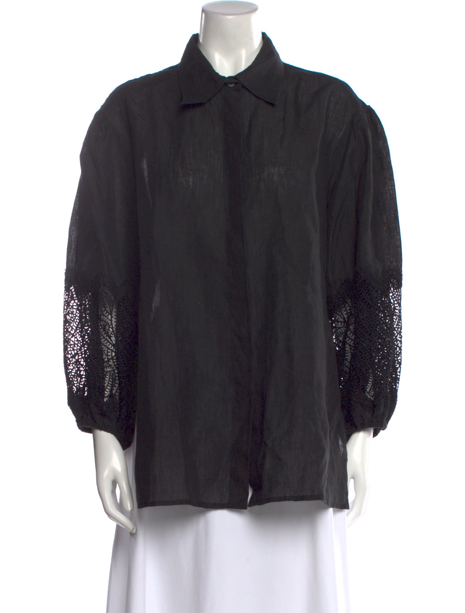 Beatrice B Hemp Long Sleeve Button-Up Top