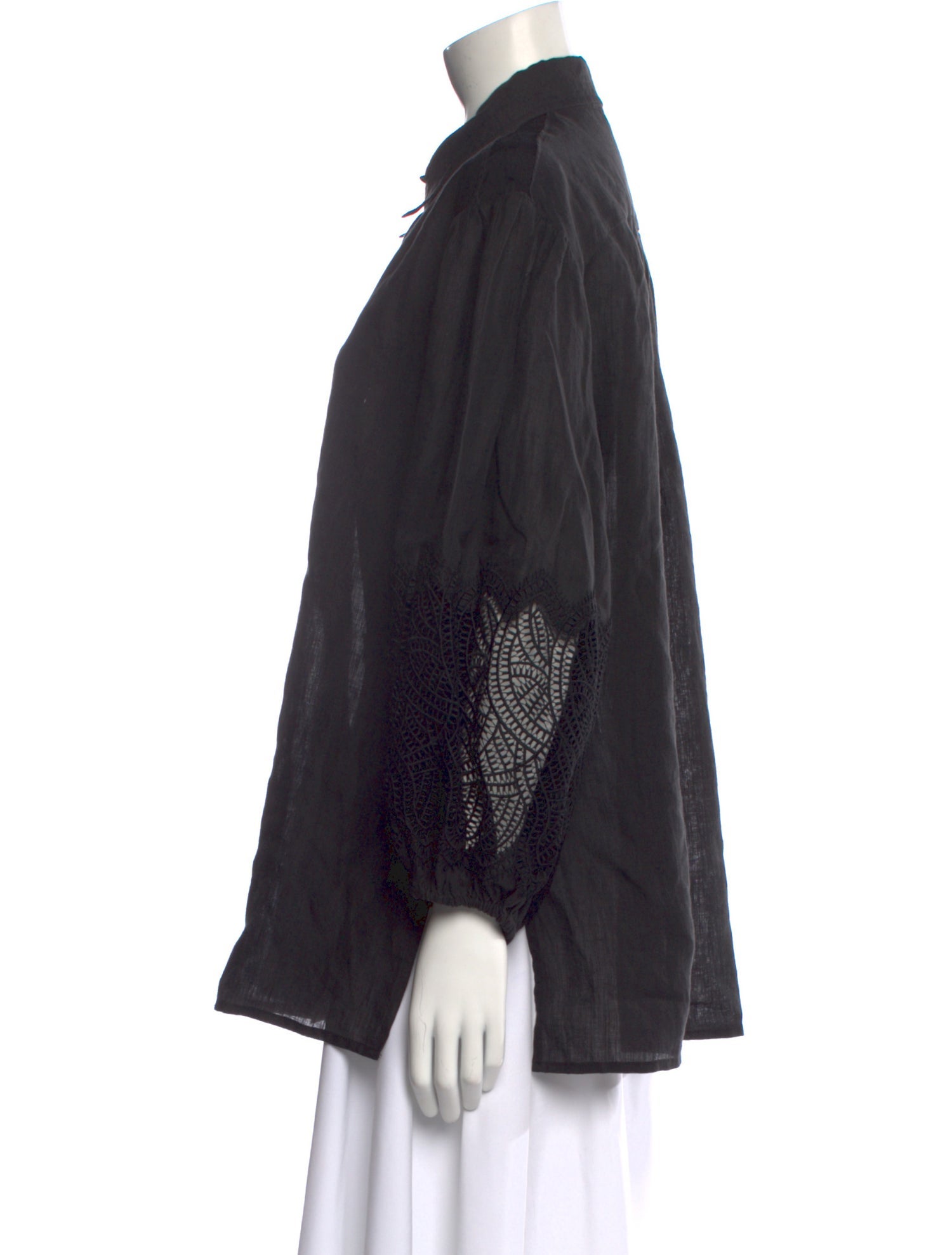 Beatrice B Hemp Long Sleeve Button-Up Top