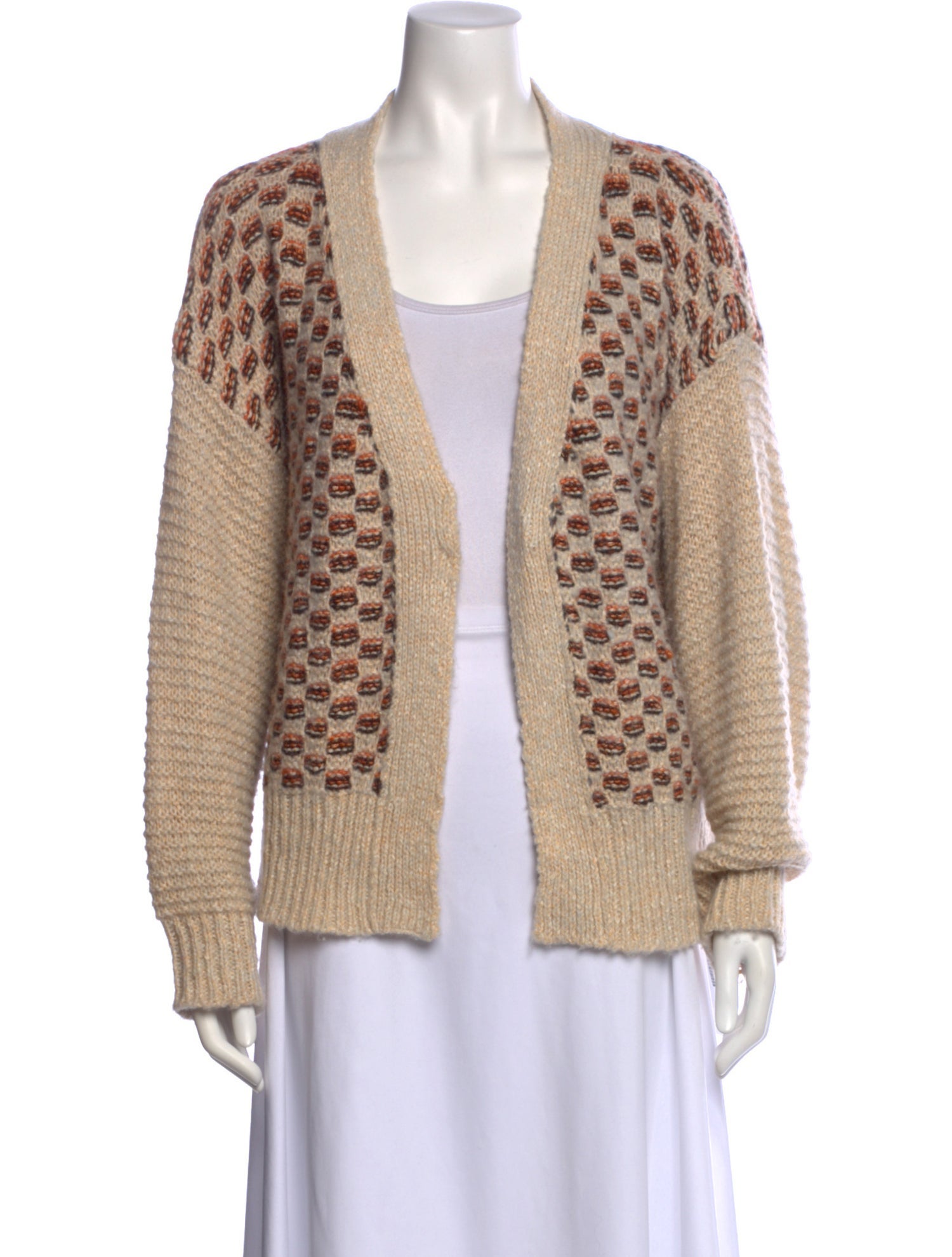 Beatrice B Printed Open Front Sweater