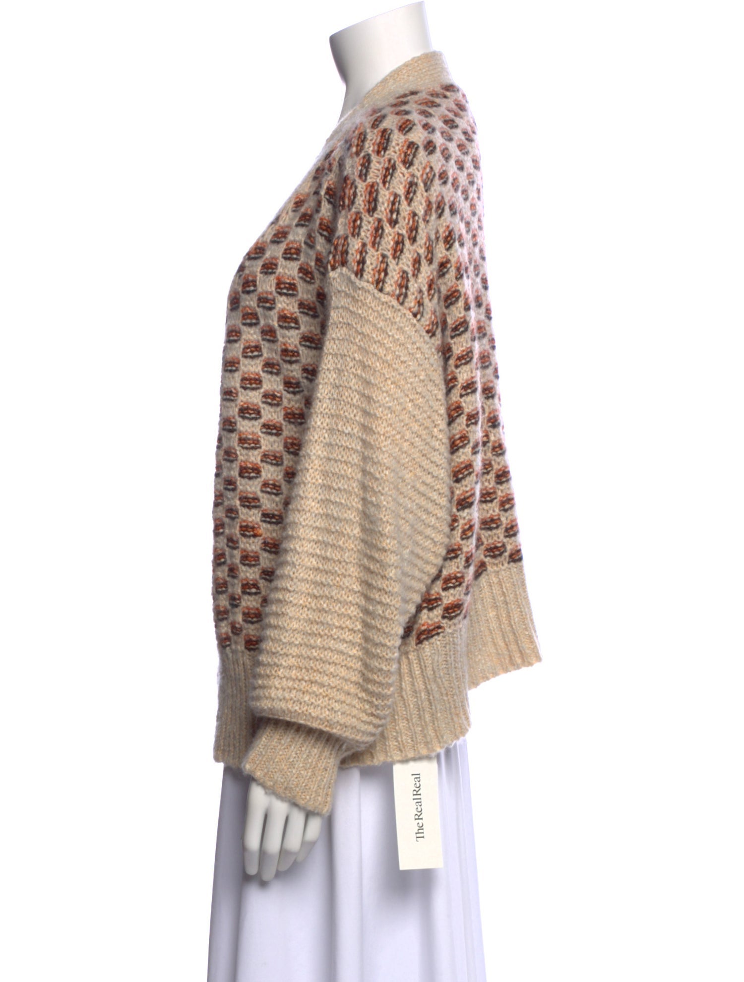 Beatrice B Printed Open Front Sweater