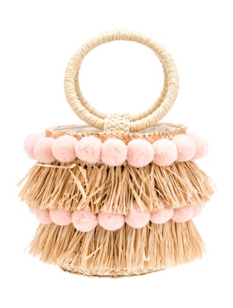 btb Straw Top Handle Bag