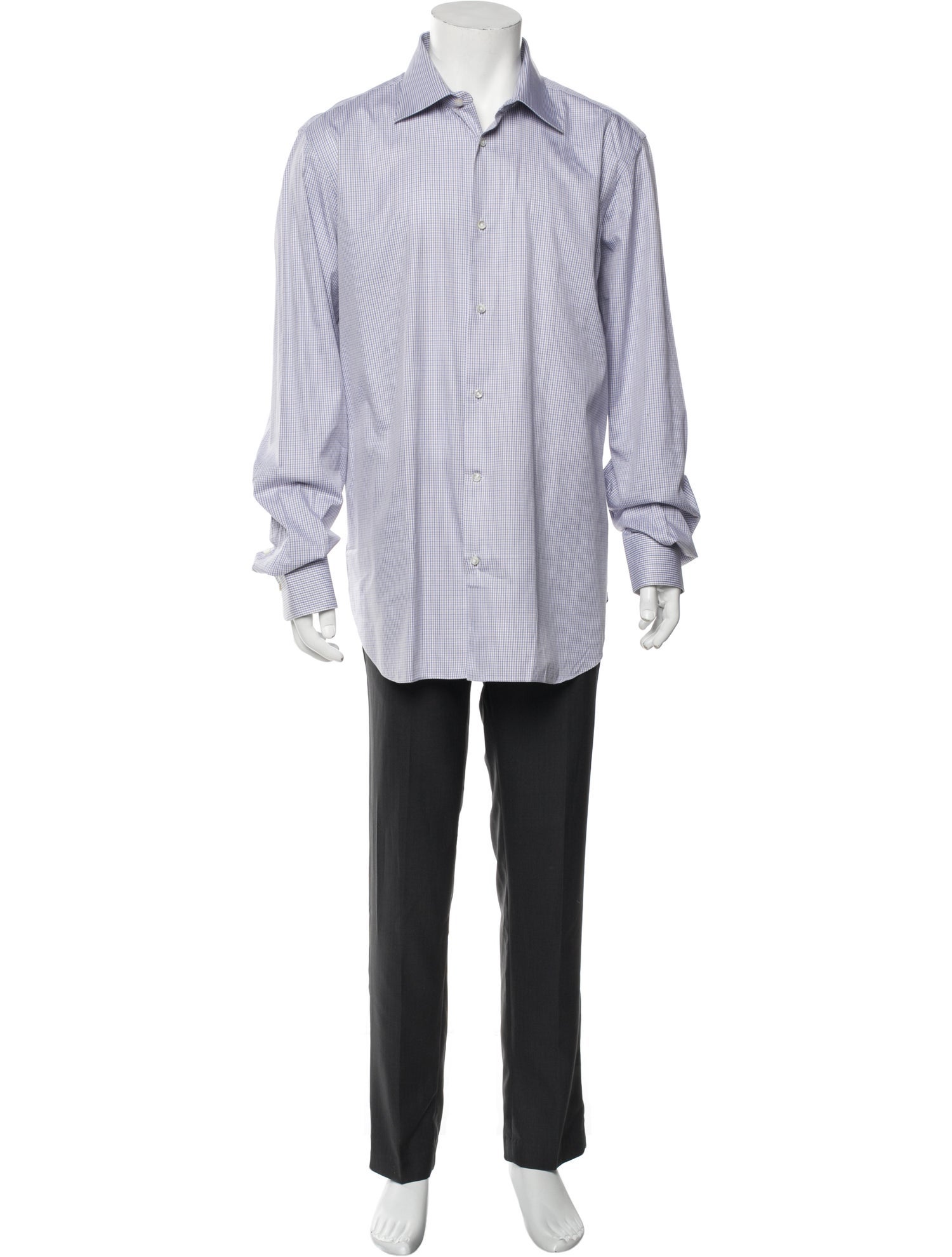Battistoni Striped Long Sleeve Dress Shirt